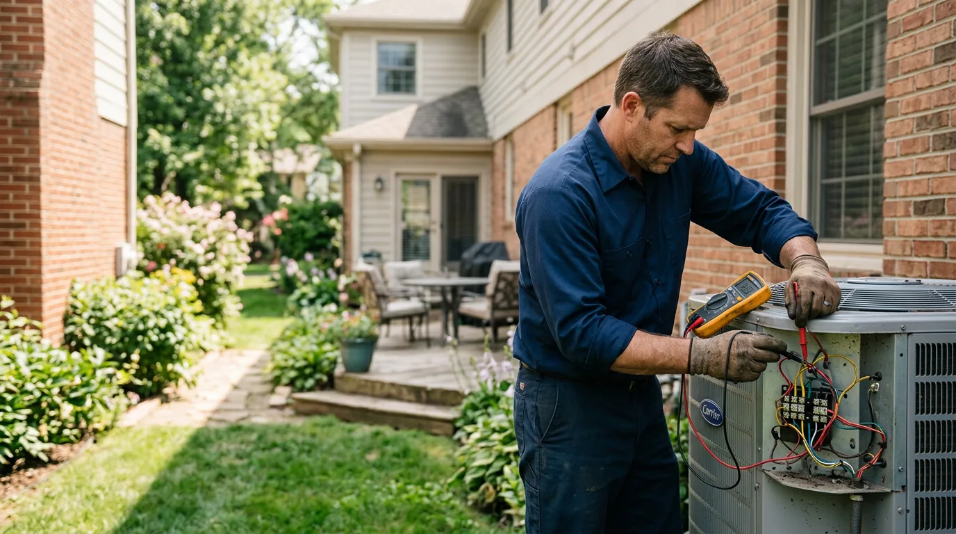 HVAC technician working near New Goshen, IN